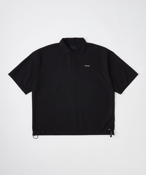 ADAM PATEK(アダムパテック)の「ADAMPATEK/ripple looose polo shirt/リップルルーズポロシャツ(AP2614030)(ポロシャツ・レディース・ブラック/グレー・1/2)」の3枚目の写真