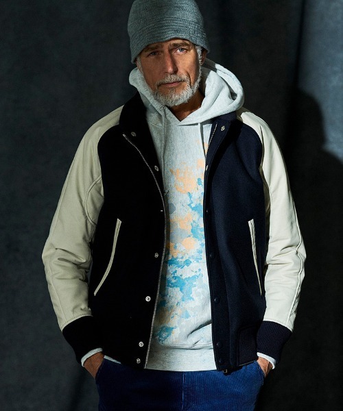 ACANTHUS(アカンサス)の「mj11560-Studium Jacket スタジアムジャケット(ST2301)(スタジャン・メンズ・ブラック/ブラック×ホワイト/ネイビー×ホワイト・XL/L/M/S)」の3枚目の写真