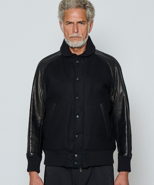 ACANTHUS(アカンサス)の「mj11560-Studium Jacket スタジアムジャケット(ST2301)(スタジャン・メンズ・ブラック/ブラック×ホワイト/ネイビー×ホワイト・XL/L/M/S)」の1枚目の写真
