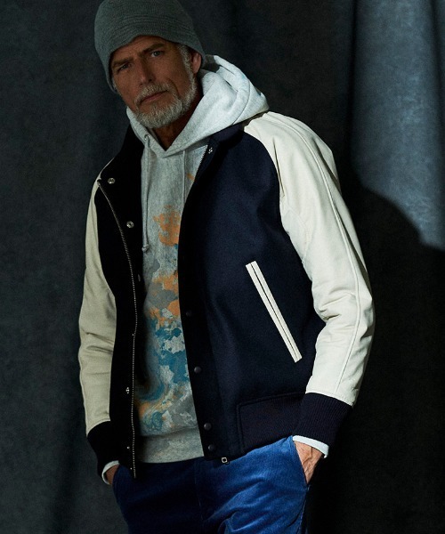 ACANTHUS(アカンサス)の「mj11560-Studium Jacket スタジアムジャケット(ST2301)(スタジャン・メンズ・ブラック/ブラック×ホワイト/ネイビー×ホワイト・XL/L/M/S)」の15枚目の写真