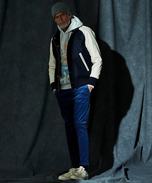 ACANTHUS(アカンサス)の「mj11560-Studium Jacket スタジアムジャケット(ST2301)(スタジャン・メンズ・ブラック/ブラック×ホワイト/ネイビー×ホワイト・XL/L/M/S)」の16枚目の写真