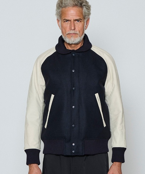 ACANTHUS(アカンサス)の「mj11560-Studium Jacket スタジアムジャケット(ST2301)(スタジャン・メンズ・ブラック/ブラック×ホワイト/ネイビー×ホワイト・XL/L/M/S)」の17枚目の写真