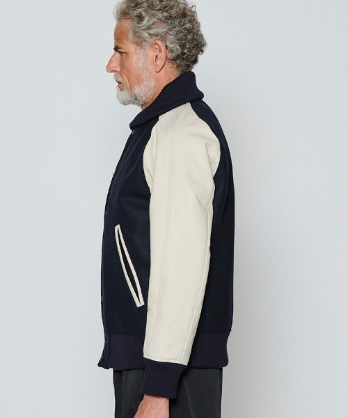 ACANTHUS(アカンサス)の「mj11560-Studium Jacket スタジアムジャケット(ST2301)(スタジャン・メンズ・ブラック/ブラック×ホワイト/ネイビー×ホワイト・XL/L/M/S)」の18枚目の写真