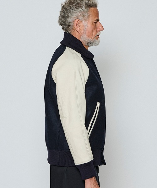 ACANTHUS(アカンサス)の「mj11560-Studium Jacket スタジアムジャケット(ST2301)(スタジャン・メンズ・ブラック/ブラック×ホワイト/ネイビー×ホワイト・XL/L/M/S)」の19枚目の写真