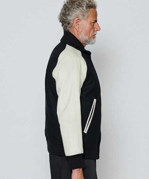 ACANTHUS(アカンサス)の「mj11560-Studium Jacket スタジアムジャケット(ST2301)(スタジャン・メンズ・ブラック/ブラック×ホワイト/ネイビー×ホワイト・XL/L/M/S)」の5枚目の写真