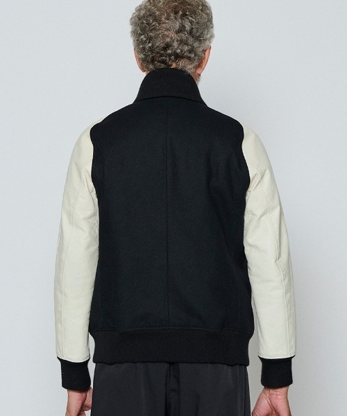ACANTHUS(アカンサス)の「mj11560-Studium Jacket スタジアムジャケット(ST2301)(スタジャン・メンズ・ブラック/ブラック×ホワイト/ネイビー×ホワイト・XL/L/M/S)」の6枚目の写真