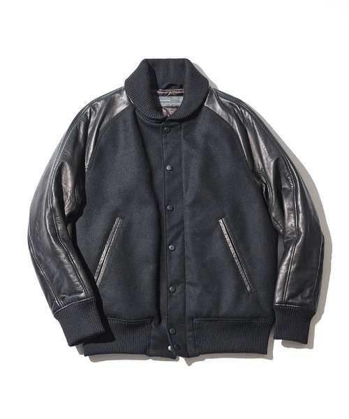 ACANTHUS(アカンサス)の「mj11560-Studium Jacket スタジアムジャケット(ST2301)(スタジャン・メンズ・ブラック/ブラック×ホワイト/ネイビー×ホワイト・XL/L/M/S)」の7枚目の写真