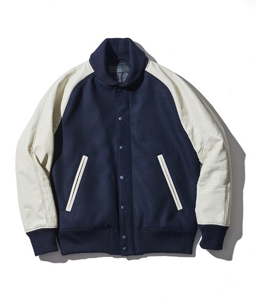 ACANTHUS(アカンサス)の「mj11560-Studium Jacket スタジアムジャケット(ST2301)(スタジャン・メンズ・ブラック/ブラック×ホワイト/ネイビー×ホワイト・XL/L/M/S)」の8枚目の写真
