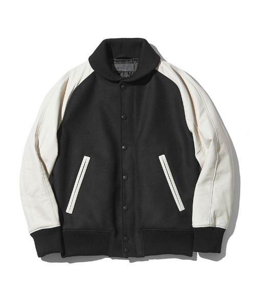 ACANTHUS(アカンサス)の「mj11560-Studium Jacket スタジアムジャケット(ST2301)(スタジャン・メンズ・ブラック/ブラック×ホワイト/ネイビー×ホワイト・XL/L/M/S)」の9枚目の写真