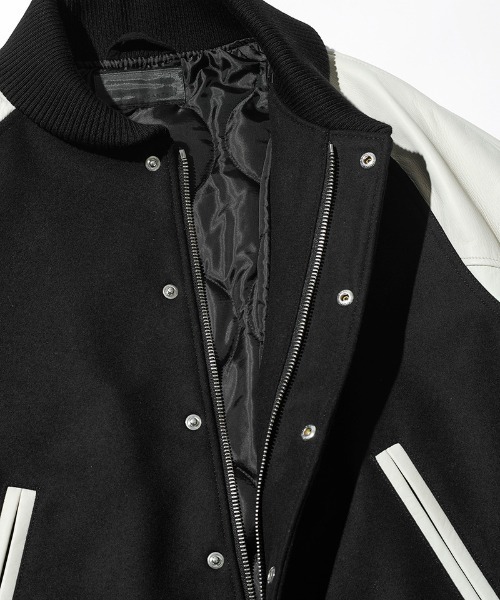 ACANTHUS(アカンサス)の「mj11560-Studium Jacket スタジアムジャケット(ST2301)(スタジャン・メンズ・ブラック/ブラック×ホワイト/ネイビー×ホワイト・XL/L/M/S)」の11枚目の写真