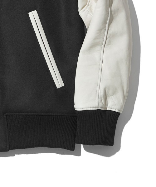 ACANTHUS(アカンサス)の「mj11560-Studium Jacket スタジアムジャケット(ST2301)(スタジャン・メンズ・ブラック/ブラック×ホワイト/ネイビー×ホワイト・XL/L/M/S)」の12枚目の写真