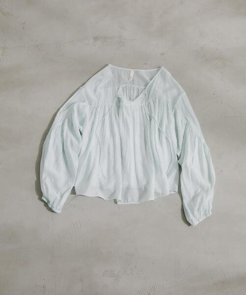 URBAN RESEARCH DOORS（アーバンリサーチドアーズ）の「Soft Crinkle Blouse（シャツ/ブラウス・レディース・ミント/グレー・FREE）」の2枚目の写真
