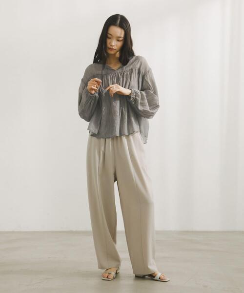 URBAN RESEARCH DOORS（アーバンリサーチドアーズ）の「Soft Crinkle Blouse（シャツ/ブラウス・レディース・ミント/グレー・FREE）」の6枚目の写真