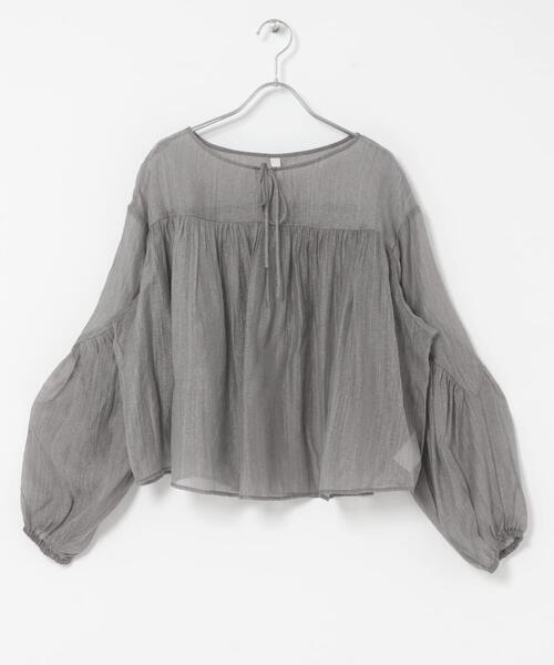 URBAN RESEARCH DOORS（アーバンリサーチドアーズ）の「Soft Crinkle Blouse（シャツ/ブラウス・レディース・ミント/グレー・FREE）」の7枚目の写真