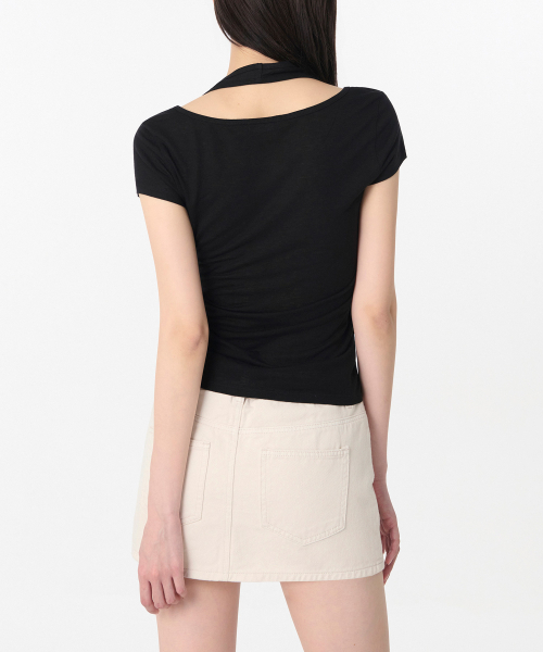 MUSINSA STANDARD WOMAN（ムシンサスタンダードウーマン）の「ウィメンズウールテンセルホルターレイヤードTシャツ[ブラック]（Tシャツ/カットソー・レディース・その他・SMALL/MEDIUM/LARGE/X-SMALL）」の20枚目の写真