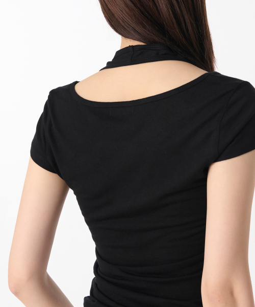 MUSINSA STANDARD WOMAN（ムシンサスタンダードウーマン）の「ウィメンズウールテンセルホルターレイヤードTシャツ[ブラック]（Tシャツ/カットソー・レディース・その他・SMALL/MEDIUM/LARGE/X-SMALL）」の22枚目の写真
