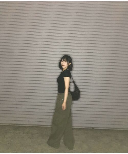 MUSINSA STANDARD WOMAN（ムシンサスタンダードウーマン）の「ウィメンズウールテンセルホルターレイヤードTシャツ[ブラック]（Tシャツ/カットソー・レディース・その他・SMALL/MEDIUM/LARGE/X-SMALL）」の16枚目の写真