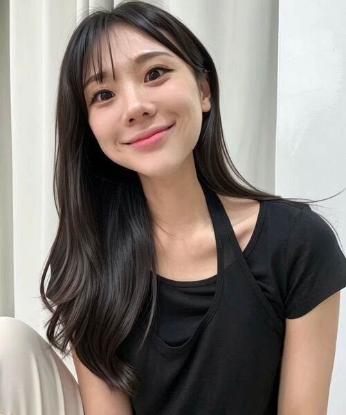 MUSINSA STANDARD WOMAN（ムシンサスタンダードウーマン）の「ウィメンズウールテンセルホルターレイヤードTシャツ[ブラック]（Tシャツ/カットソー・レディース・その他・SMALL/MEDIUM/LARGE/X-SMALL）」の18枚目の写真