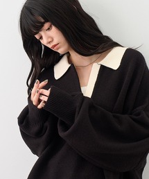 NOGLE（ノグル）の「【NOGLE ノグル】スキッパーポロニット（ニット/セーター）」