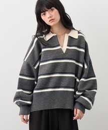 【NOGLE/ノグル】スキッパーポロニット