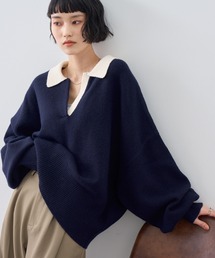【NOGLE/ノグル】スキッパーポロニット