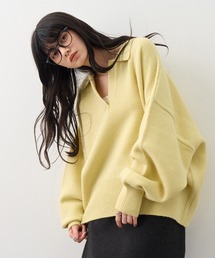 【NOGLE/ノグル】スキッパーポロニット