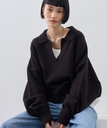 【NOGLE/ノグル】スキッパーポロニット