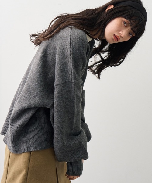 NOGLE(ノグル)の「【NOGLE/ノグル】スキッパーポロニット(ニット/セーター・レディース・グレー/グレー系その他/ブラック系/ネイビー/ブラック/グレー系/レッド系/イエロー・FREE)」の10枚目の写真