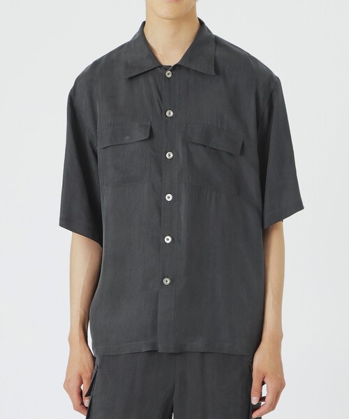 LOVELESS（ラブレス）の「キュプラフィブリルハーフスリーブCPOシャツ（シャツ/ブラウス・メンズ・オレンジ系その他3/ブラック/グリーン系その他3・M/L）」の4枚目の写真