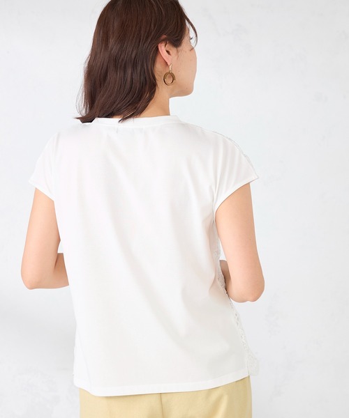 GALLORIA(ギャローリア)の「前身レースフレンチプルオーバー(Tシャツ/カットソー・レディース・オフホワイト/ベージュ/ブラック・LL/S/L/M)」の6枚目の写真