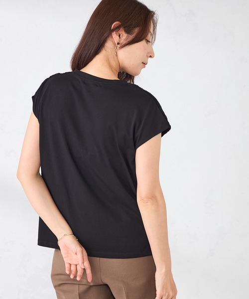 GALLORIA(ギャローリア)の「前身レースフレンチプルオーバー(Tシャツ/カットソー・レディース・オフホワイト/ベージュ/ブラック・LL/S/L/M)」の10枚目の写真