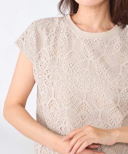 GALLORIA(ギャローリア)の「前身レースフレンチプルオーバー(Tシャツ/カットソー・レディース・オフホワイト/ベージュ/ブラック・LL/S/L/M)」の15枚目の写真
