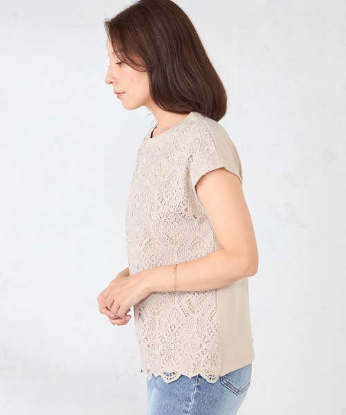 GALLORIA(ギャローリア)の「前身レースフレンチプルオーバー(Tシャツ/カットソー・レディース・オフホワイト/ベージュ/ブラック・LL/S/L/M)」の14枚目の写真