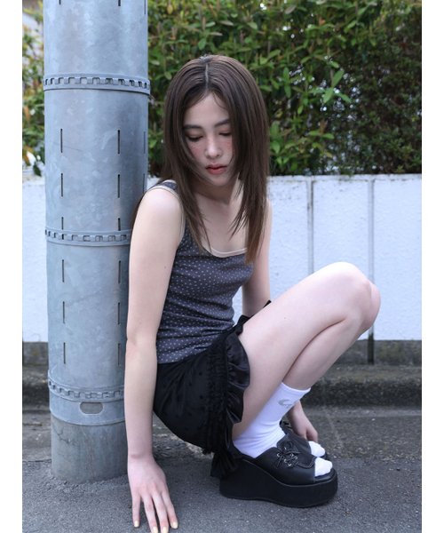UGLY SHADOW(アグリーシャドウ)の「MESH STAR RUFFLE MINI SKIRT(BLACK)(スカート・レディース・その他・SMALL/MEDIUM)」の3枚目の写真