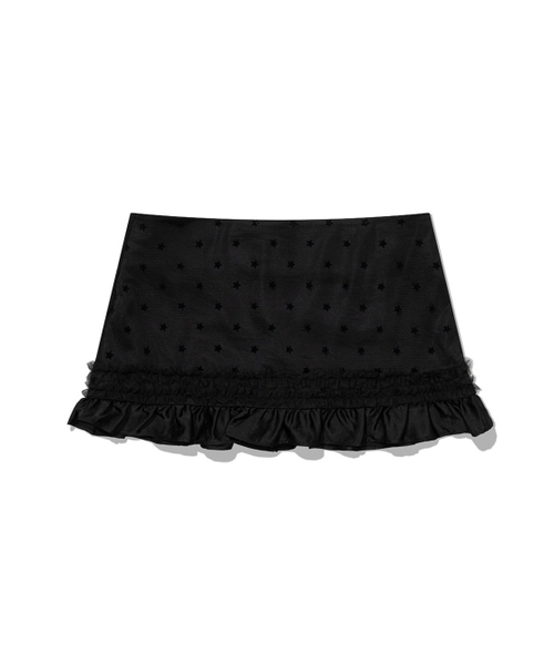 UGLY SHADOW(アグリーシャドウ)の「MESH STAR RUFFLE MINI SKIRT(BLACK)(スカート・レディース・その他・SMALL/MEDIUM)」の4枚目の写真