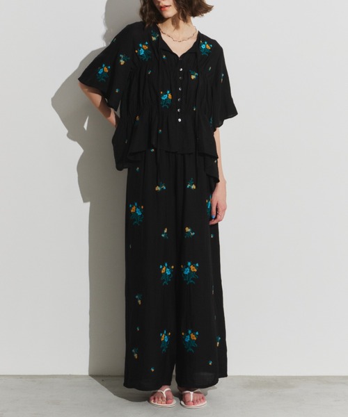 Unitage(ユニテージ)の「オリジナル刺繍楊柳ブラウス(シャツ/ブラウス・レディース・アイボリー/ブラック・FREE)」の18枚目の写真