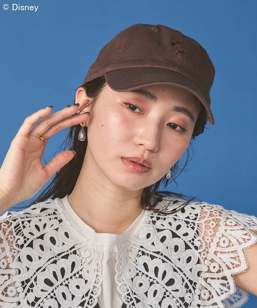 GOOD ROCK SPEED（グッドロックスピード）の「Ｍｉｃｋｅｙ刺繍ＣＡＰ（キャップ・レディース・ブラウン/ネイビー・FREE）」の4枚目の写真