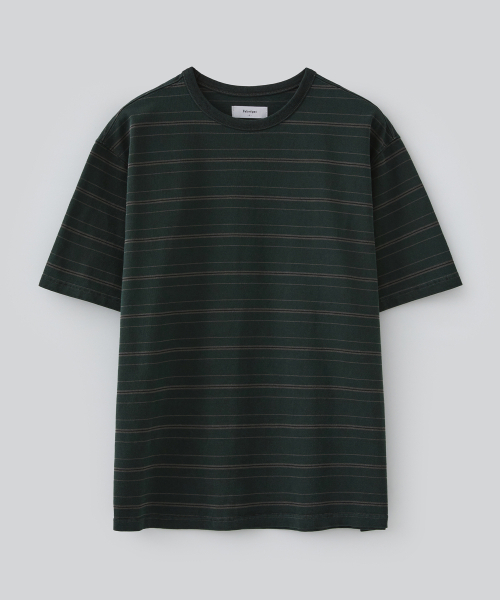 FABREGAT(ファブレガ)の「イーブン ピグダイング ストライプ Tシャツ (ディープグリーン)(Tシャツ/カットソー・レディース・その他・2/3)」の1枚目の写真