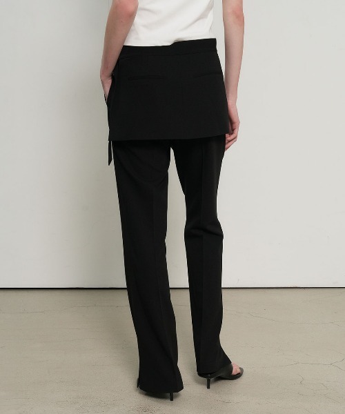 GENERAL IDEA(ジェネラルアイデア)の「【GENERAL IDEA】スカートレイヤードブーツカットパンツ / SKIRT-LAYERED BOOTCUT PANTS(スラックス・レディース・ブラウン系/ブラック・L/M/S)」の5枚目の写真