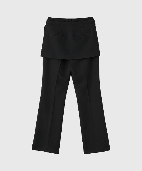 GENERAL IDEA(ジェネラルアイデア)の「【GENERAL IDEA】スカートレイヤードブーツカットパンツ / SKIRT-LAYERED BOOTCUT PANTS(スラックス・レディース・ブラウン系/ブラック・L/M/S)」の8枚目の写真