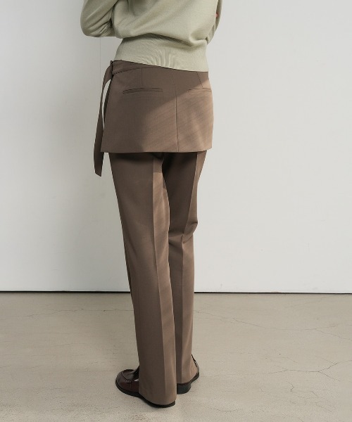 GENERAL IDEA(ジェネラルアイデア)の「【GENERAL IDEA】スカートレイヤードブーツカットパンツ / SKIRT-LAYERED BOOTCUT PANTS(スラックス・レディース・ブラウン系/ブラック・L/M/S)」の12枚目の写真