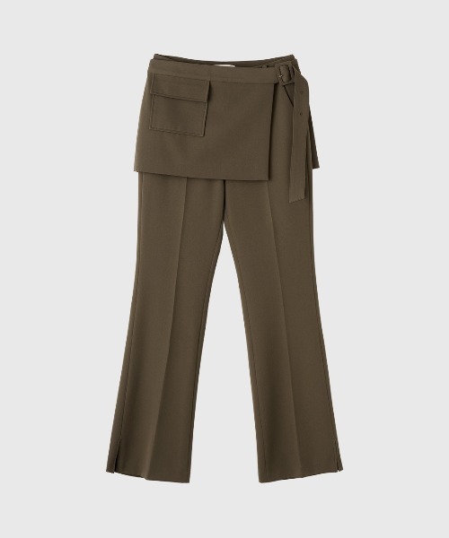 GENERAL IDEA(ジェネラルアイデア)の「【GENERAL IDEA】スカートレイヤードブーツカットパンツ / SKIRT-LAYERED BOOTCUT PANTS(スラックス・レディース・ブラウン系/ブラック・L/M/S)」の15枚目の写真