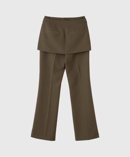 GENERAL IDEA(ジェネラルアイデア)の「【GENERAL IDEA】スカートレイヤードブーツカットパンツ / SKIRT-LAYERED BOOTCUT PANTS(スラックス・レディース・ブラウン系/ブラック・L/M/S)」の9枚目の写真