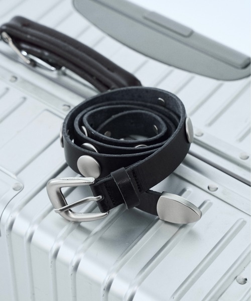 seyto(セイト)の「Leather round studs belt / レザーラウンドスタッズベルト(ベルト・メンズ・ブラック・FREE)」の2枚目の写真