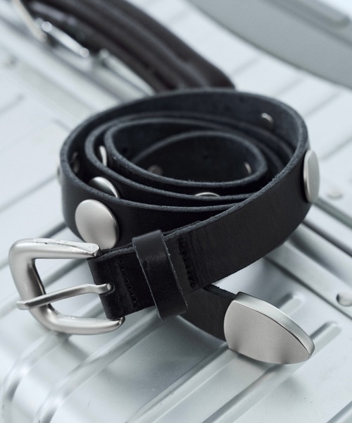 seyto(セイト)の「Leather round studs belt / レザーラウンドスタッズベルト(ベルト・メンズ・ブラック・FREE)」の3枚目の写真