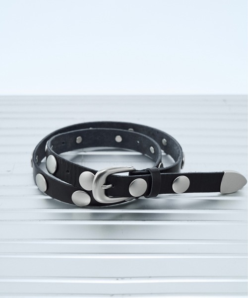 seyto(セイト)の「Leather round studs belt / レザーラウンドスタッズベルト(ベルト・メンズ・ブラック・FREE)」の5枚目の写真