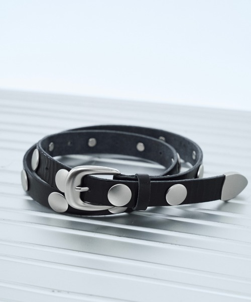 seyto(セイト)の「Leather round studs belt / レザーラウンドスタッズベルト(ベルト・メンズ・ブラック・FREE)」の7枚目の写真