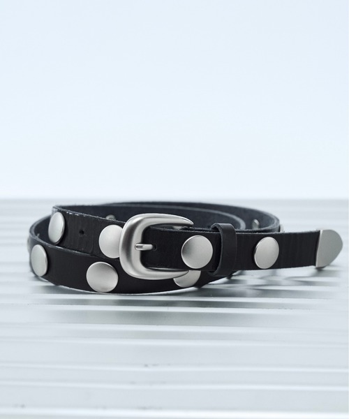 seyto(セイト)の「Leather round studs belt / レザーラウンドスタッズベルト(ベルト・メンズ・ブラック・FREE)」の8枚目の写真