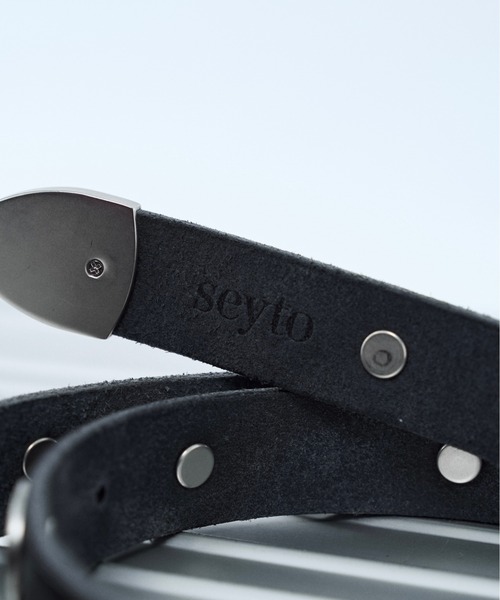 seyto(セイト)の「Leather round studs belt / レザーラウンドスタッズベルト(ベルト・メンズ・ブラック・FREE)」の10枚目の写真