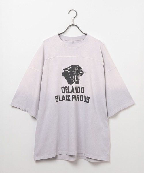 GEORGE'S(ジョージズ)の「ヒヤケフットボールプリントTシャツ(Tシャツ/カットソー・メンズ・グリーン/ライトグレー/ブラック・MEDIUM/LARGE)」の12枚目の写真